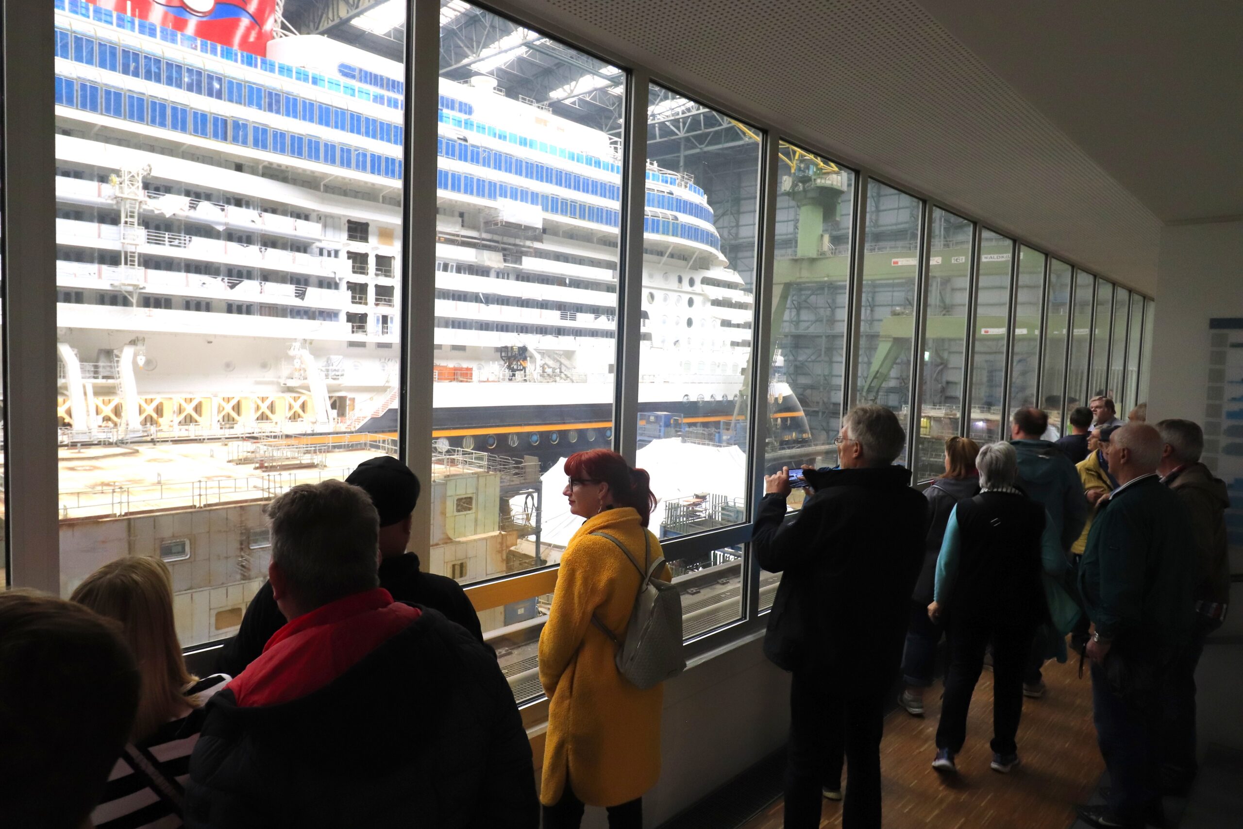 Aus dem Besucherzentrum MEYER WERFT derzeit zu sehen ist die Disney Treasure für Disney Cruise Line. PR-Foto
