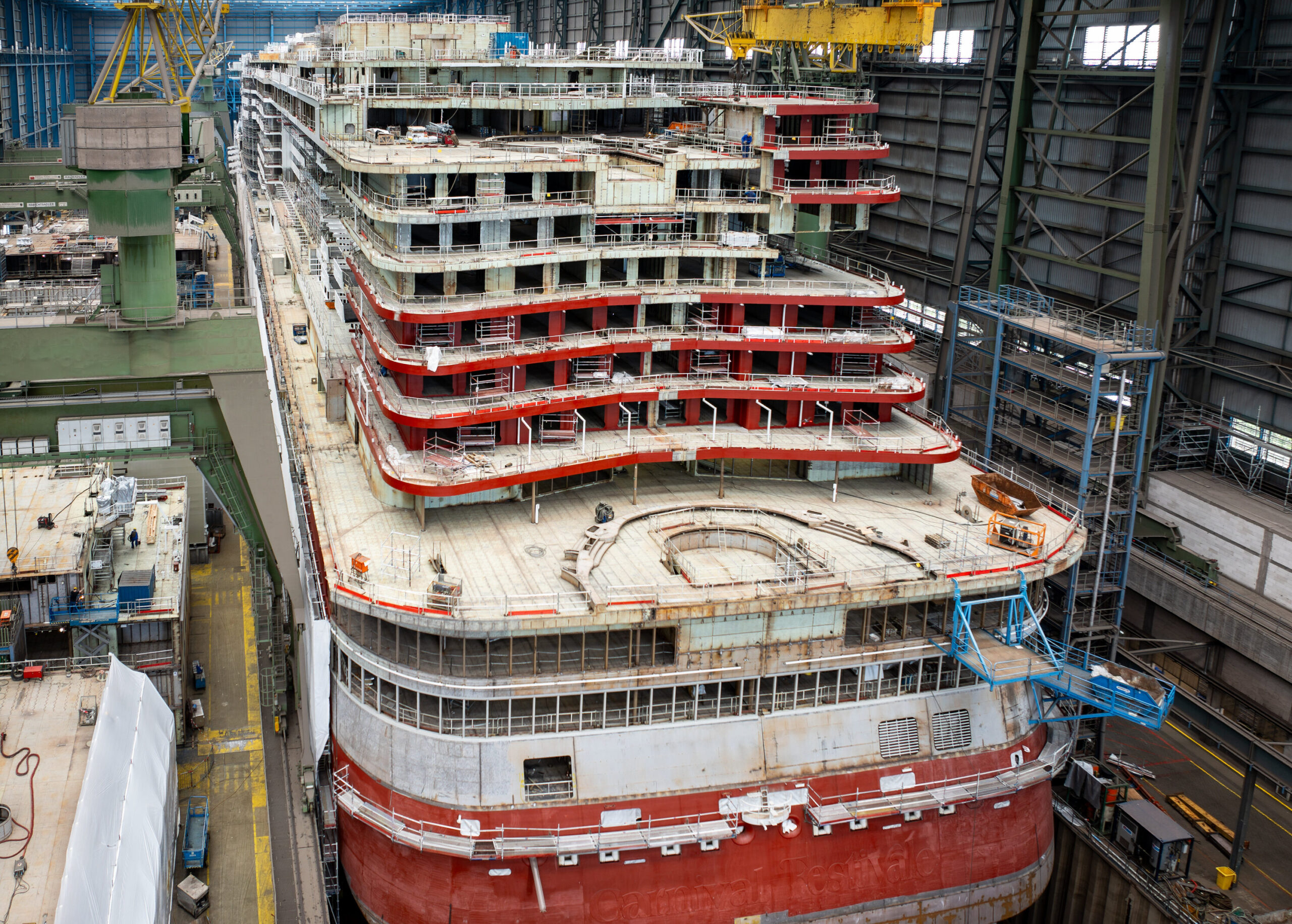 Aktuell im Bau: Die Carnival Festivale für Carnival Cruise Line. Foto: MEYER WERFT